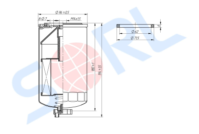 Фильтр топливный M14x1.5 IVECO (H70WK09)