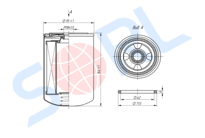 Фильтр топливный M18x1.5 МАЗ Евро-3/4, RENAULT (H18WDK02)