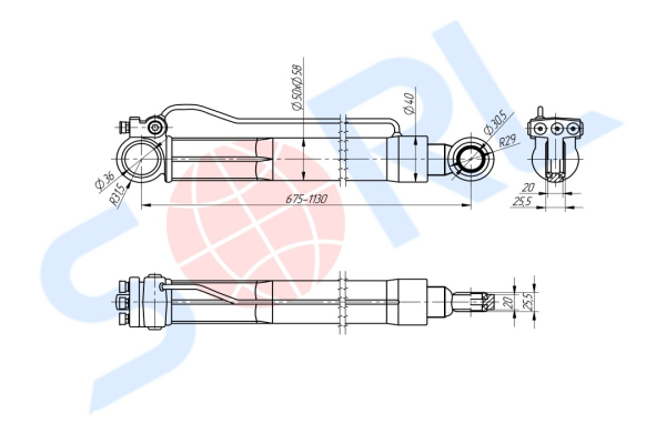 Гидроцилиндр подъема кабины VOLVO FH 12/16 (20922303)