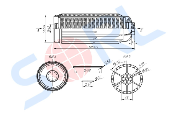 Фильтр масляный S125x4 IVECO (H311W)