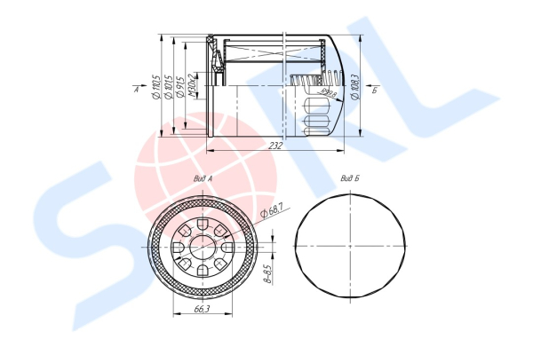 Фильтр масляный M30x2 IVECO, RENAULT (H230W)