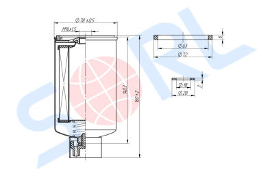 Фильтр топливный M16x1.5 CASE IH, KAMATSU, CUMMINS, NEW HOLLAND, AGCO, FORD (MCJ931062)