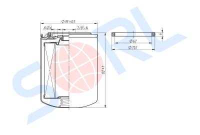 Фильтр топливный 7/8-14 UNF THERMO KING, CARRIER, CATERPILLAR (H194WK)