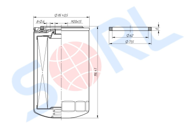 Фильтр топливный M20x1.5 DAF, CLAAS, NEW HOLLAND (H414WK D421)