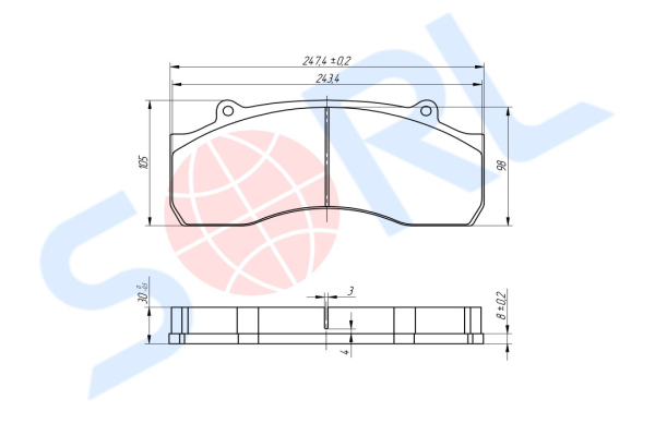 Колодки тормозные дисковые GIGANT, SAE-SMB, SAF, SCANIA (29143)