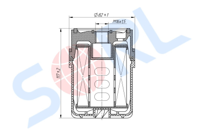 Фильтр топливный M16x1.5 MAN, RENAULT, SCANIA, КАМАЗ CUMMINS (FF42000)