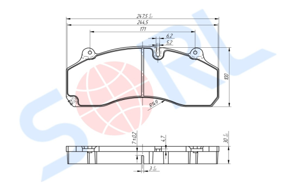 Колодки тормозные дисковые задние SITRAK, HOWO (WG9100444150)