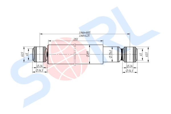 Амортизатор подвески для МАЗ 240/425, O/O 24x64/24x64 (54327-2915006-50)