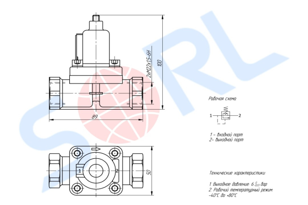 Клапан ограничения давления 6 bar, М22х1.5 для ГАЗ, DAF, IVECO, MB (4341000240)