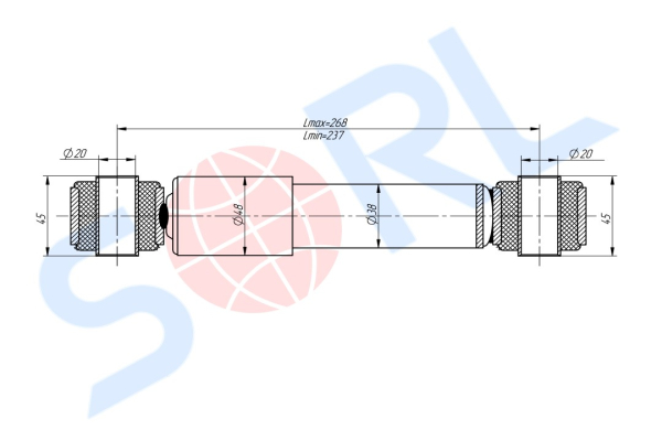 Амортизатор кабины 237/268, O/O, 20x45/20x45 VOLVO (CB0007)