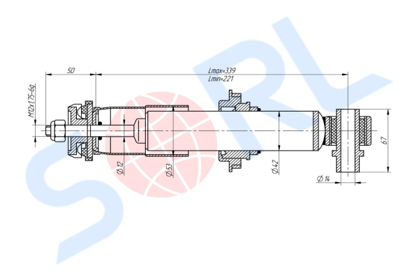 Амортизатор кабины 221/339, I/O, 12x50/14x67 VOLVO (CB0040)