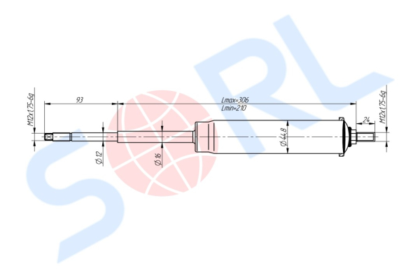 Амортизатор кабины 210/306, I/I, 12x93/12x24 SCANIA (CB0058)