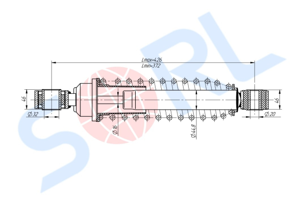 Амортизатор кабины пружинный 372/426, O/O, 32x46/20x46 IVECO (CB0153)