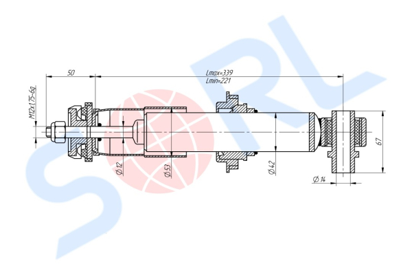 Амортизатор кабины 221/339, I/O, 12x50/14x67 VOLVO (CB0205)