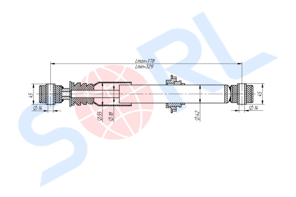 Амортизатор кабины 329/378, O/O, 14x45/14x45 VOLVO (CB0211)