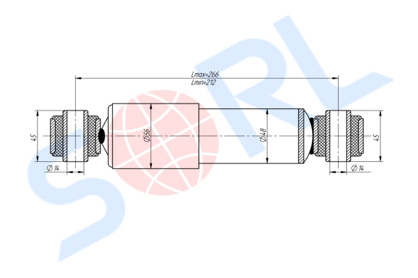 Амортизатор кабины 212/266, O/O, 14x45/14x45 VOLVO, RENAULT (CB0046)