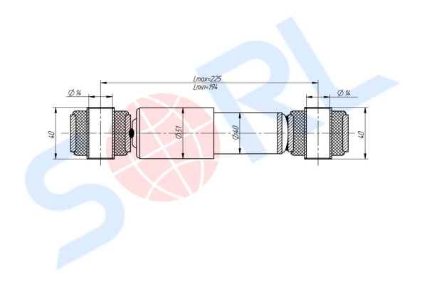 Амортизатор кабины 194/225, O/O, 14x40/14x40 DAF (CB0047)