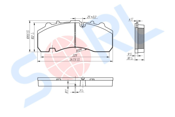 Колодки тормозные дисковые BPW, KNORR SB4345 (29167)